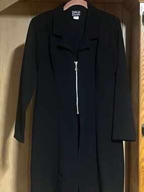 Melinda Daniels vintage Black Zip-Front Jacket  Pantsuit